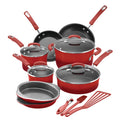 Rachael Ray 15 - Piece Nonstick Pots and Pans Set/Cookware Set, Marine Blue