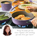 Rachael Ray 12 - Piece Cucina Nonstick Pots and Pans Set, Cookware, Set Cranberry