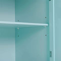 Kitchen Storage Islands&Carts with Solid Wood Top and Locking Wheels, Kitchen Island Cart with 4 Door Cabinet and Two Drawers, Kitchen Cabinets for Kitchen and Dining Room, Green