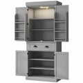 Spaco 17 - Tier Kitchen Small Pantry Cabinet with 2 Doors and 6 Adjustable Shelves, Cabinet Pantry, Freestanding 5 - Tier Shelving Pantries for Kitchen Storage, Gray