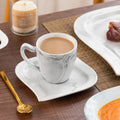 Vancasso 36 Pcs Dinnerware Sets, Plates and Bowls Set for 6, Porcelain Dinner Set, Marble Gray