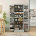 Spaco 17 - Tier Kitchen Small Pantry Cabinet with 2 Doors and 6 Adjustable Shelves, Cabinet Pantry, Freestanding 5 - Tier Shelving Pantries for Kitchen Storage, Gray