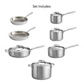 Gourmet Tri - Ply Clad 12 - Piece Stainless Steel Cookware Set