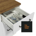 Madesa Hazel Kitchen Storage Base Cabinet with 3 Drawers 23 in Wide Engineered Wood Painted Finish Floor Mount Removable Plinth - White