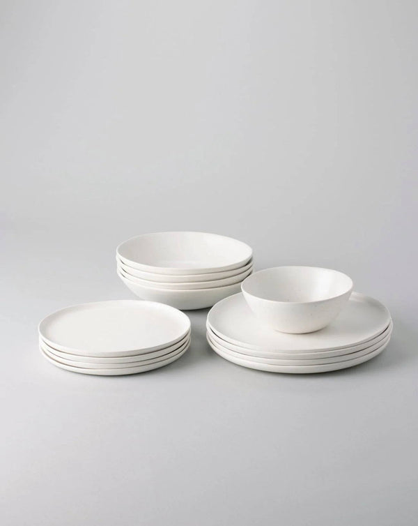 Fable Base Dinnerware Set in Speckled White