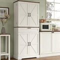 FUSOU 72'' Kitchen Storage Pantry Cabinet, Tall Storage Cabinet with 8 Door Shelves, 2 Cabinets and 1 Drawer, Freestanding Cupboard for Kitchen, Dining Room, Bathroom, Laundry