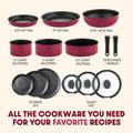 T - Fal Ingenio Expertise Nonstick 14 - Piece Cookware Set, Induction Oven Safe up to 500F, Detachable Handle, Onyx Black