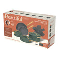 Beautiful 12pc Ceramic Non - Stick Cookware Set with Strainer Lids, White Icing by Drew Barrymore