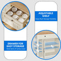 Uforic Kitchen Island Cart, Kitchen Storage Cart with Drawers & Storage Shelves, Off - White