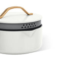 Beautiful 12pc Ceramic Non - Stick Cookware Set with Strainer Lids, White Icing by Drew Barrymore