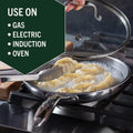 Hexclad 6 Piece Hybrid Stainless Steel Cookware Pan Set 8", 10", 12" with Glass Lids