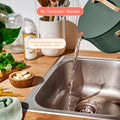 Beautiful 12pc Ceramic Non - Stick Cookware Set with Strainer Lids, White Icing by Drew Barrymore