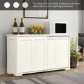 Costway Kitchen Storage Cabinet Sideboard Buffet Cupboard Wood Sliding Door Pantry Cream White