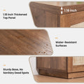 Hommpa Sideboard Buffet Cabinet Rattan Kitchen Storage Organizer with 5 - Position Adjustable Shelf & 2 Doors Boho Farmhouse Accent Cabinets TV Console for Living Dining Room Coffee Bar