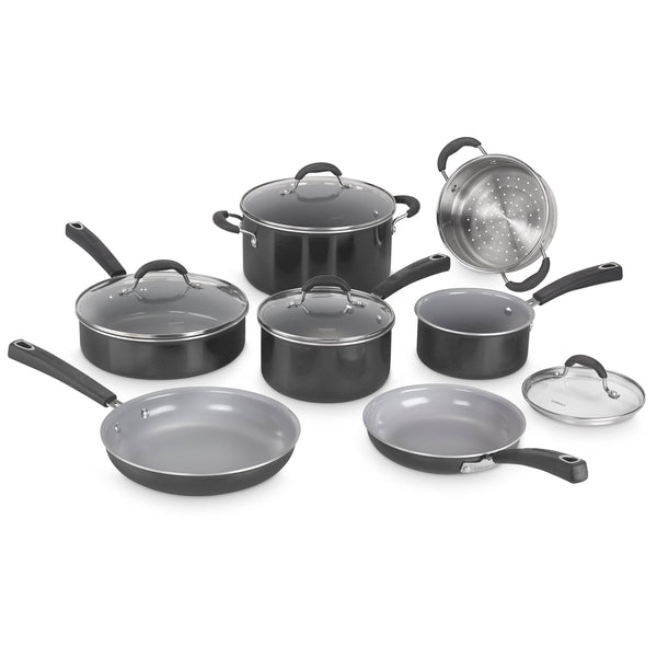 Cuisinart Advantage Ceramica 11-Piece Cookware Set, Black