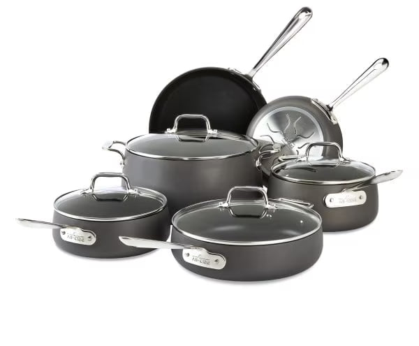 All - Clad HA1 Hard Anodized Nonstick Cookware, 10 Piece Set