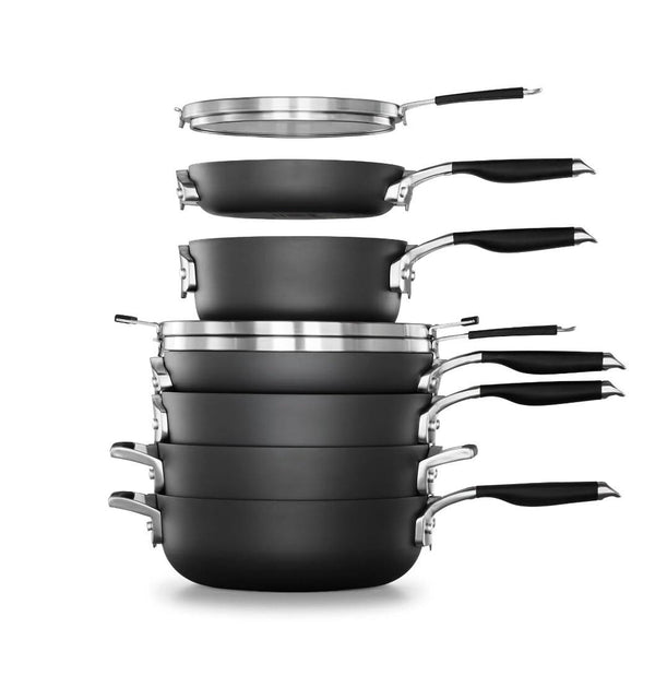 Calphalon Select Space-Saving Hard-Anodized Nonstick 9-Piece Cookware Set Gray