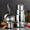 Gourmet Tri - Ply Clad 12 - Piece Stainless Steel Cookware Set