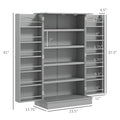 Spaco 17 - Tier Kitchen Small Pantry Cabinet with 2 Doors and 6 Adjustable Shelves, Cabinet Pantry, Freestanding 5 - Tier Shelving Pantries for Kitchen Storage, Gray