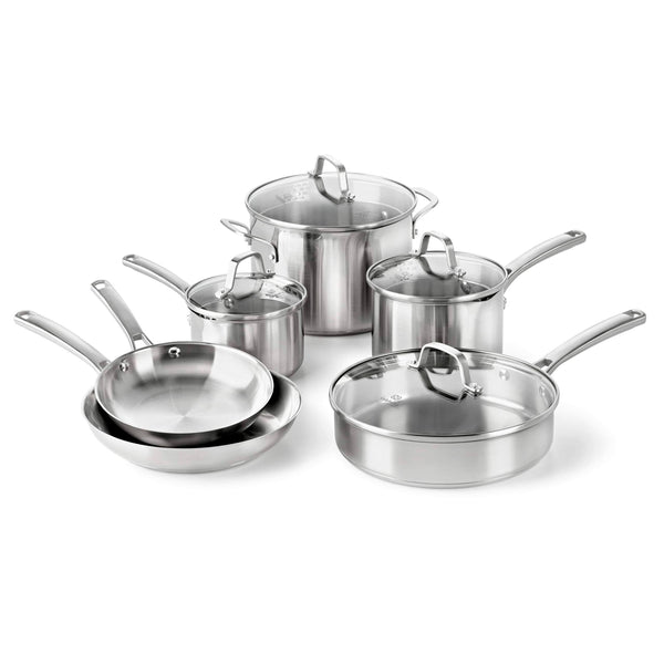 Calphalon Classic Stainless Steel Pots and Pans 10-Piece Cookware Set
