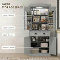 Spaco 17 - Tier Kitchen Small Pantry Cabinet with 2 Doors and 6 Adjustable Shelves, Cabinet Pantry, Freestanding 5 - Tier Shelving Pantries for Kitchen Storage, Gray