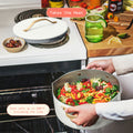 Beautiful 12pc Ceramic Non - Stick Cookware Set with Strainer Lids, White Icing by Drew Barrymore