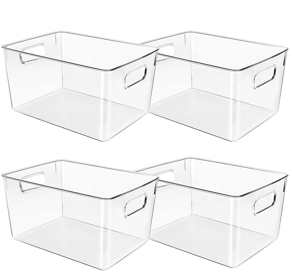 Control Kitchen Clear Plastic Storage Bins, Perfect for Kitchen Organization or Pantry Organization and Storage, Fridge Organizer, Clear Storage Containers for