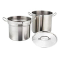 Winware Stainless Steel 8 Quart Double Boiler with Lid - Heavy Duty Encapsulated Bottom - Commercial Grade - Professional Cookware for Melting Chocolate, Sauces & More