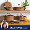 Rachael Ray 12 - Piece Cucina Nonstick Pots and Pans Set, Cookware, Set Cranberry
