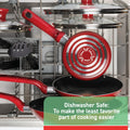 T - Fal Easy Care, 20 Piece Non - Stick Pots and Pans Cookware Set, Grey