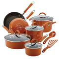 Rachael Ray 12 - Piece Cucina Nonstick Pots and Pans Set, Cookware, Set Cranberry