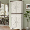 FUSOU 72'' Kitchen Storage Pantry Cabinet, Tall Storage Cabinet with 8 Door Shelves, 2 Cabinets and 1 Drawer, Freestanding Cupboard for Kitchen, Dining Room, Bathroom, Laundry