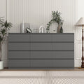 Kadyn Modern 6 Drawer Dresser Wood Cabinet, Dresser for Bedroom, Kitchen Storage Cabinet with Drawers, Chest of Drawers(Black)