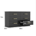 Kadyn Modern 6 Drawer Dresser Wood Cabinet, Dresser for Bedroom, Kitchen Storage Cabinet with Drawers, Chest of Drawers(Black)