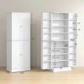 Spaco 17 - Tier Kitchen Small Pantry Cabinet with 2 Doors and 6 Adjustable Shelves, Cabinet Pantry, Freestanding 5 - Tier Shelving Pantries for Kitchen Storage, Gray