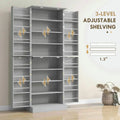 Spaco 17 - Tier Kitchen Small Pantry Cabinet with 2 Doors and 6 Adjustable Shelves, Cabinet Pantry, Freestanding 5 - Tier Shelving Pantries for Kitchen Storage, Gray