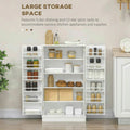 Spaco 17 - Tier Kitchen Small Pantry Cabinet with 2 Doors and 6 Adjustable Shelves, Cabinet Pantry, Freestanding 5 - Tier Shelving Pantries for Kitchen Storage, Gray