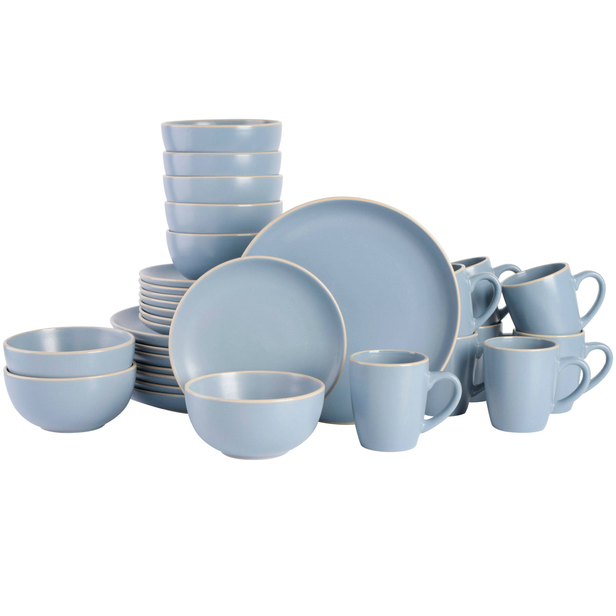 Gibson Home Rockaway 32-Piece Dinnerware Set Blue