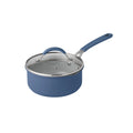 The Pioneer Woman 17 - Piece Ceramic Cookware Set with Strainer Lids and Cookie Sheet with Rack, Blue