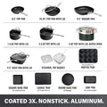 20-Piece Aluminum Ultra-Durable Non-Stick Diamond Infused Cookware and Bakeware Set