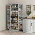Spaco 17 - Tier Kitchen Small Pantry Cabinet with 2 Doors and 6 Adjustable Shelves, Cabinet Pantry, Freestanding 5 - Tier Shelving Pantries for Kitchen Storage, Gray