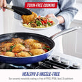 Blue Diamond 14 Piece Cookware Set, Diamond Infused Ceramic Healthy Nonstick, Blue