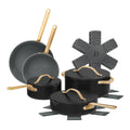 Beautiful 12pc Ceramic Non - Stick Cookware Set with Strainer Lids, White Icing by Drew Barrymore