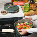Beautiful 12pc Ceramic Non - Stick Cookware Set with Strainer Lids, White Icing by Drew Barrymore