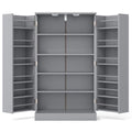 Spaco 17 - Tier Kitchen Small Pantry Cabinet with 2 Doors and 6 Adjustable Shelves, Cabinet Pantry, Freestanding 5 - Tier Shelving Pantries for Kitchen Storage, Gray