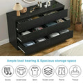 Kadyn Modern 6 Drawer Dresser Wood Cabinet, Dresser for Bedroom, Kitchen Storage Cabinet with Drawers, Chest of Drawers(Black)