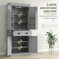 Spaco 17 - Tier Kitchen Small Pantry Cabinet with 2 Doors and 6 Adjustable Shelves, Cabinet Pantry, Freestanding 5 - Tier Shelving Pantries for Kitchen Storage, Gray