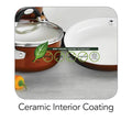 Style Ceramica 10-Piece Aluminum Ceramic Nonstick Cookware Set in Metallic Copper