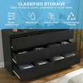 Kadyn Modern 6 Drawer Dresser Wood Cabinet, Dresser for Bedroom, Kitchen Storage Cabinet with Drawers, Chest of Drawers(Black)