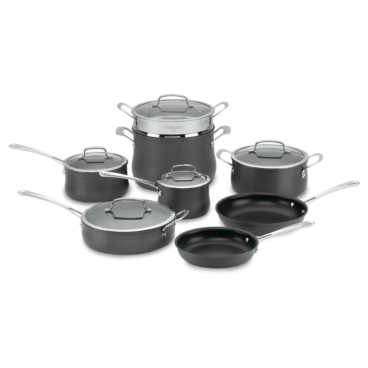 Cuisinart Contour Hard Anodized 13-Piece Cookware Set, Black